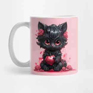 Black Cat Valentine Mug